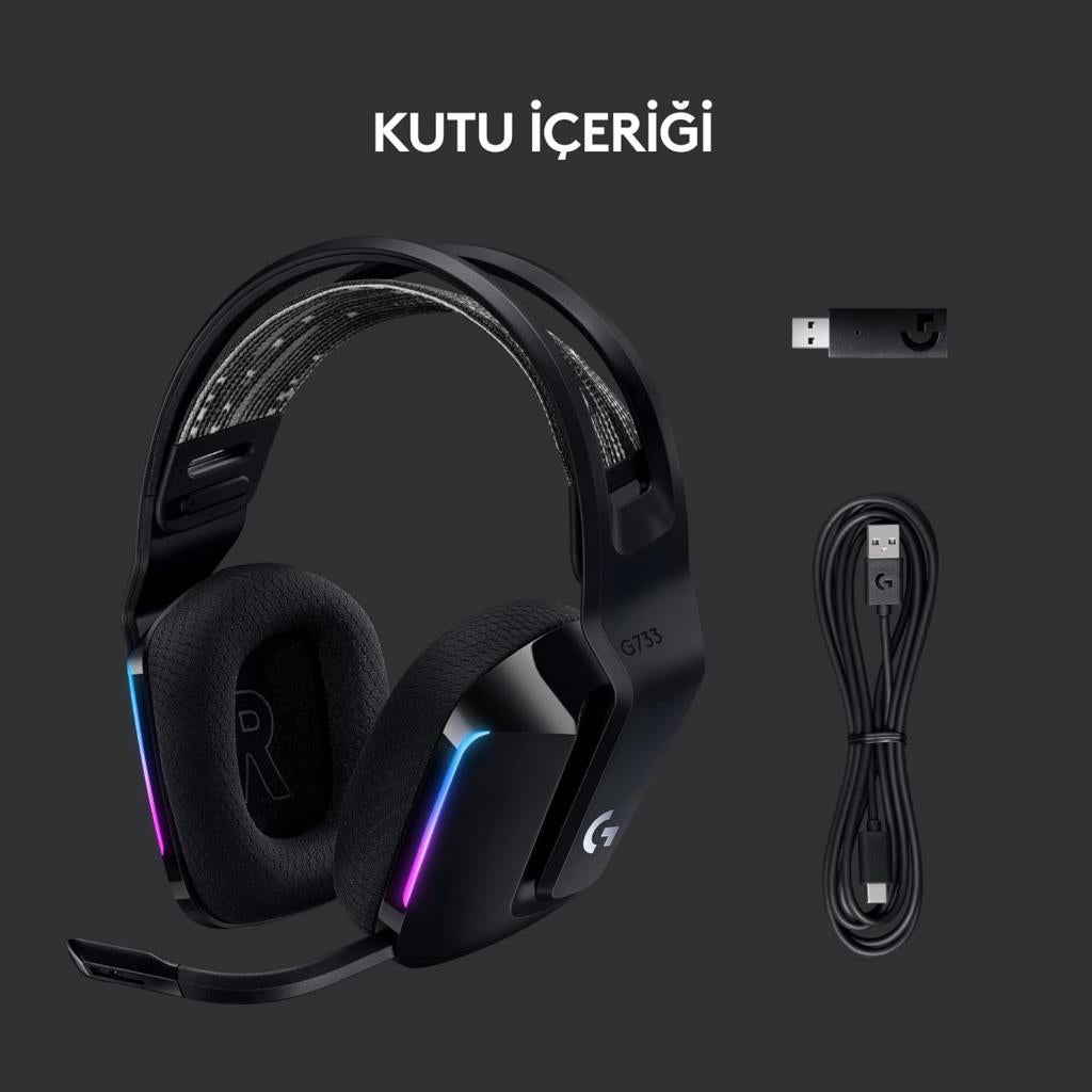 Logitech G733 7.1 981-000864 Siyah Kablosuz Mikrofonlu Kulak Üstü Oyuncu Kulaklığı