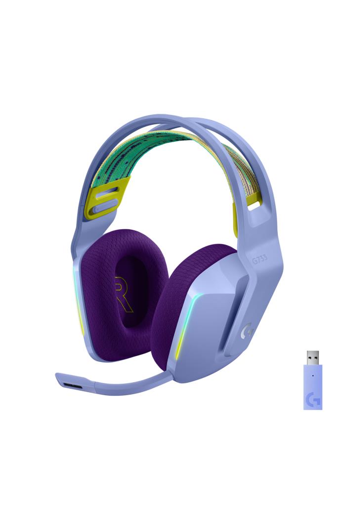 Logitech G733 Lightspeed Lila RGB 7.1 Kablosuz Kulak Üstü Oyuncu Kulaklığı Outlet