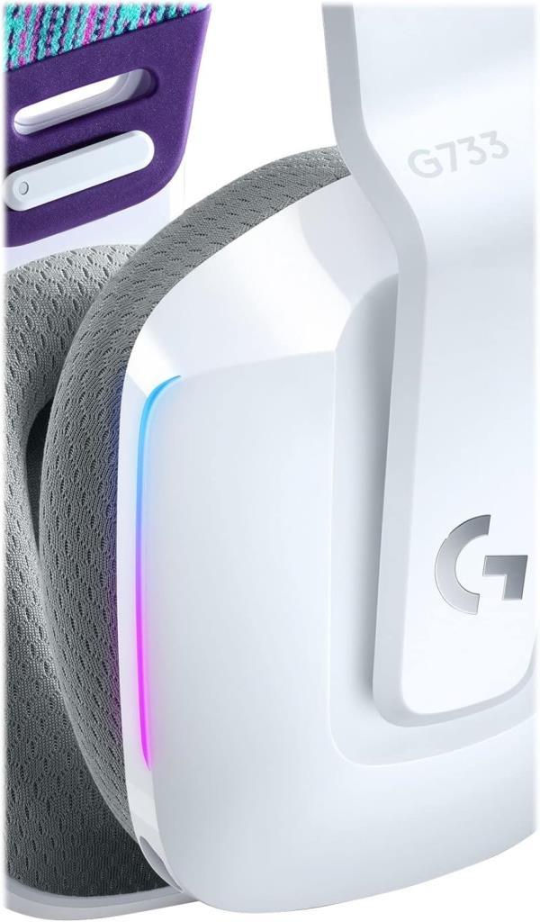 Logitech G733 7.1 981-000883 White Wireless On-Ear Gaming Headset with Microphone - Display Model