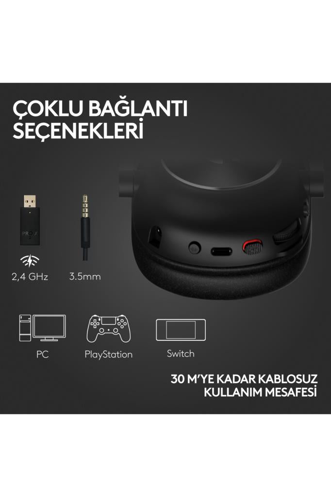 Logitech G Pro X 2 Lightspeed Siyah 7.1 Kablolu/Kablosuz Kulak Üstü Oyuncu Kulaklığı Teşhir