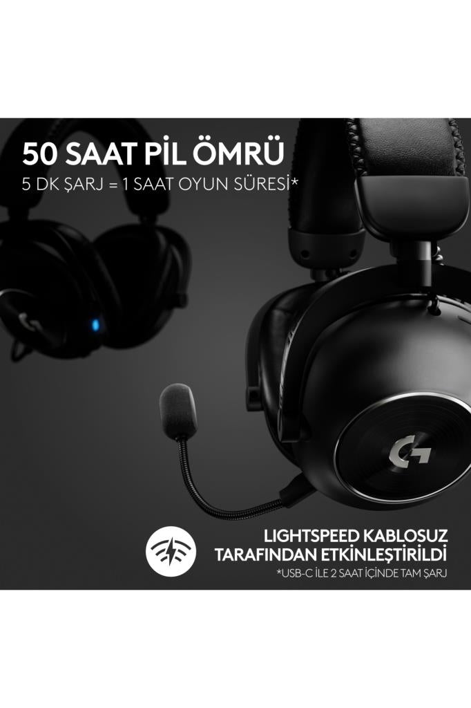 Logitech G Pro X 2 Lightspeed Siyah 7.1 Kablolu/Kablosuz Kulak Üstü Oyuncu Kulaklığı Outlet