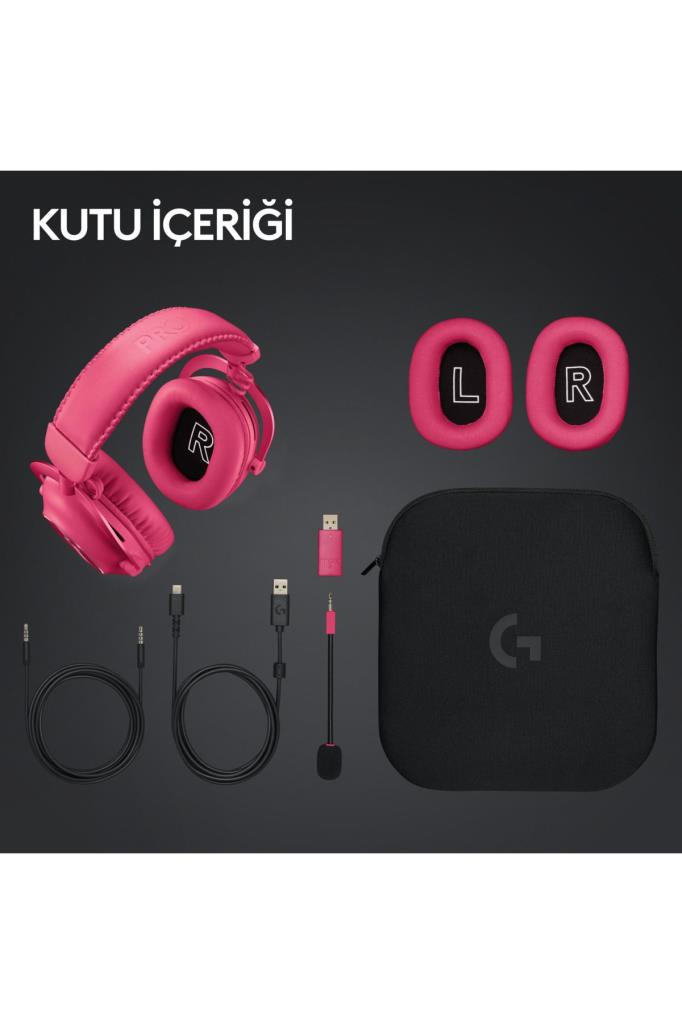Logitech G Pro X 2 Lightspeed Pembe 7.1 Kablolu/Kablosuz Kulak Üstü Oyuncu Kulaklığı Teşhir