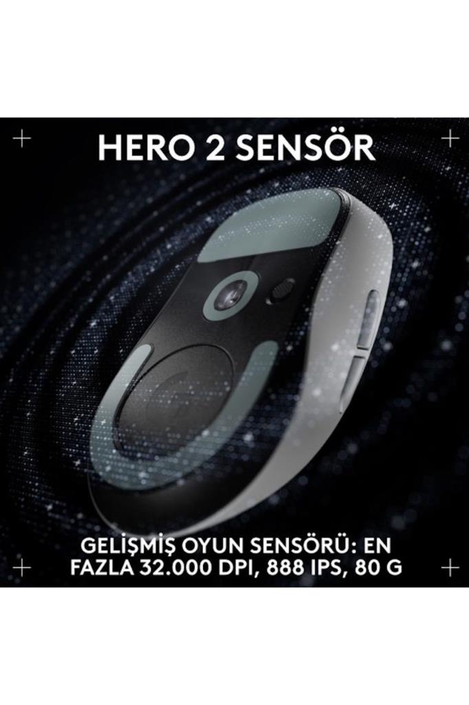 Logitech G PRO X Superlight 2 DEX 910-007366 Beyaz Lightspeed Hero Şarjlı Optik Kablosuz Oyuncu Mouse Teşhir