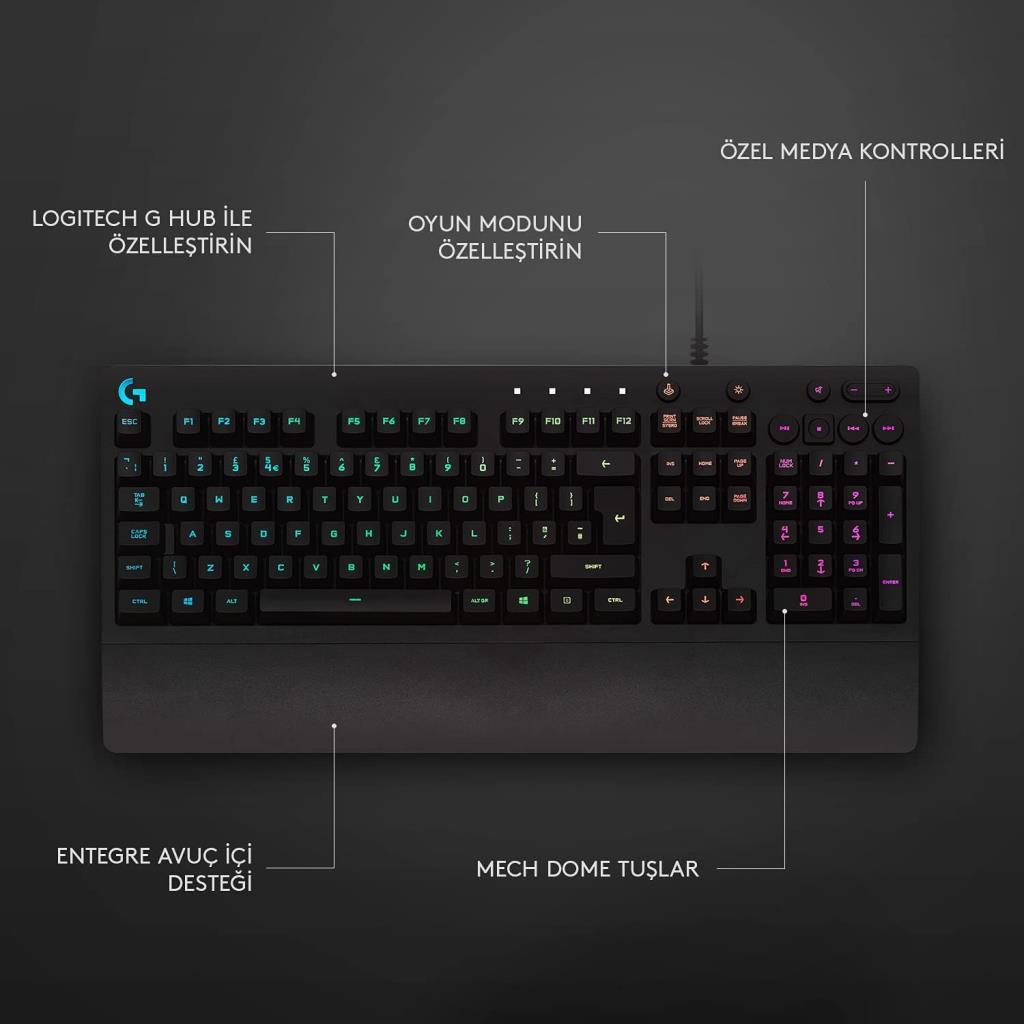 Logitech G213 Prodigy Kablolu Oyuncu Klavyesi - Teşhir