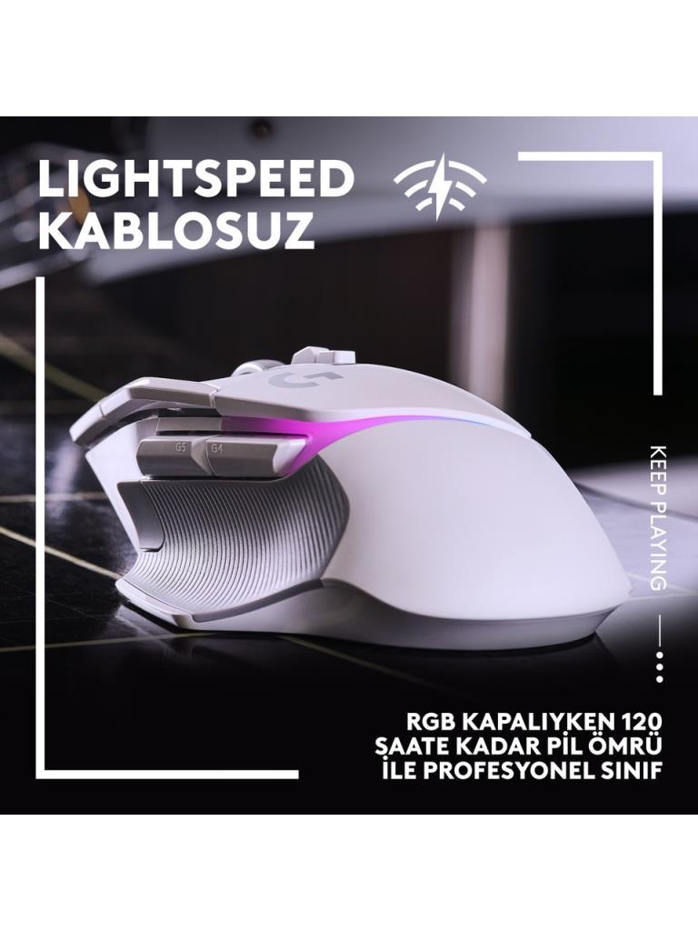 Logitech G502 X Plus 910-006172 Beyaz Lightspeed Hero Şarjlı Optik Kablosuz Oyuncu Mouse