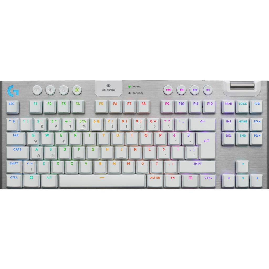 Logitech G915 X Lightspeed TKL 920-012737 Beyaz RGB Tactile Switch Kablolu/Kablosuz Mekanik Oyuncu Klavyesi Teşhir