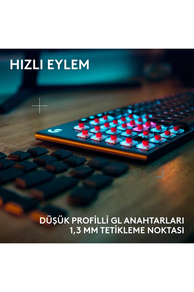 Logitech G915 X Lightspeed 920-012676 RGB Tactile Switch Kablolu/Kablosuz Mekanik Oyuncu Klavyesi - OUTLET