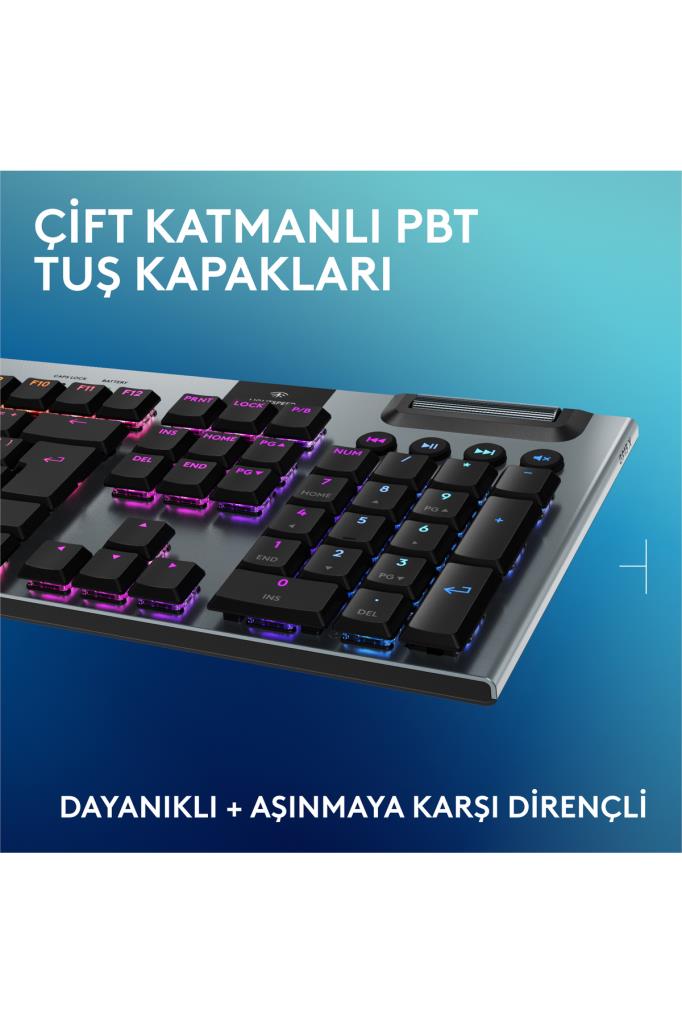 Logitech G915 X Lightspeed 920-012676 RGB Tactile Switch Kablolu/Kablosuz Mekanik Oyuncu Klavyesi - OUTLET