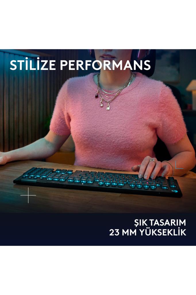 Logitech G915 X Lightspeed 920-012676 RGB Tactile Switch Kablolu/Kablosuz Mekanik Oyuncu Klavyesi - OUTLET