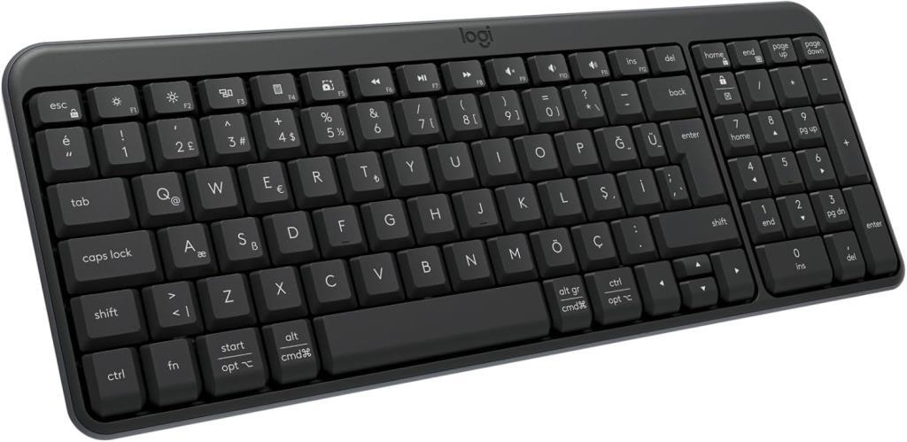 Logitech K250 Kablosuz Tam Boyutlu Kompakt Bluetooth Türkçe Q Klavye, Siyah Outlet