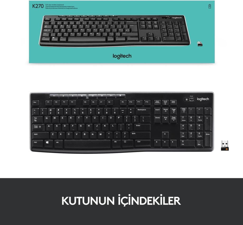 Logitech K270 920-003761 Q Kablosuz Klavye Teşhir
