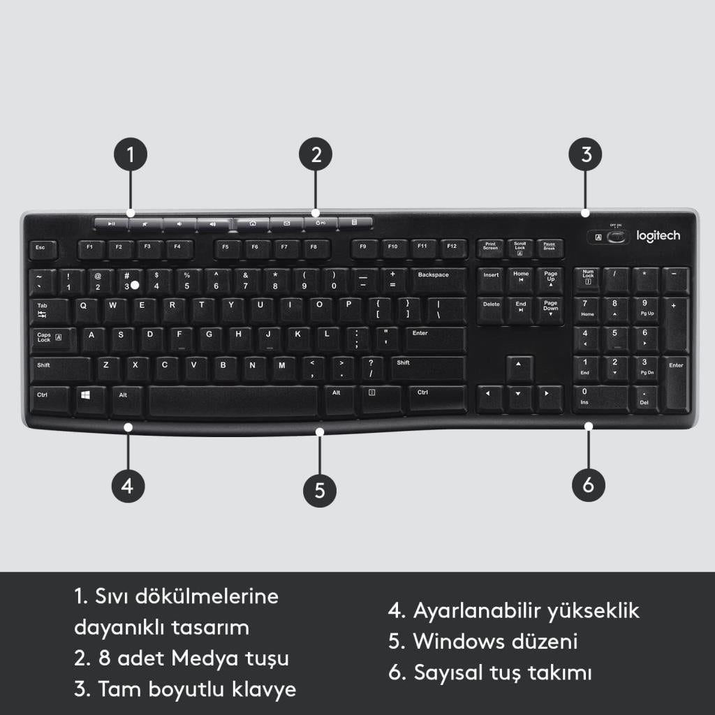 Logitech K270 920-003761 Q Kablosuz Klavye Teşhir