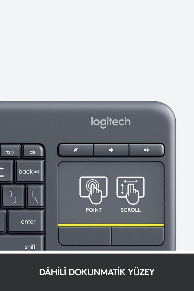 Logitech K400 Plus 920-007149 Siyah Q Kablosuz Klavye Teşhir