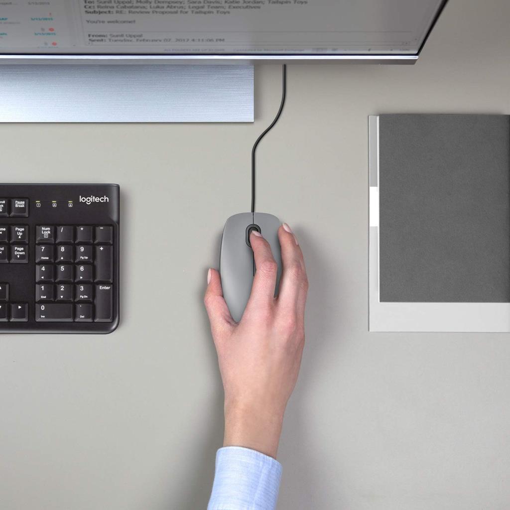 Logitech M110 910-005490 Gri Sessiz Optik Kablolu Mouse Teşhir