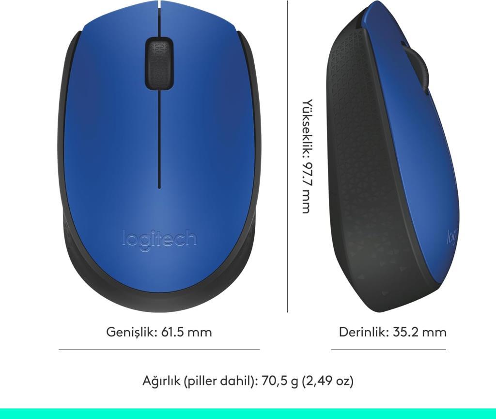 Logitech M171 910-004640 Mavi Optik Kablosuz Mouse Teşhir