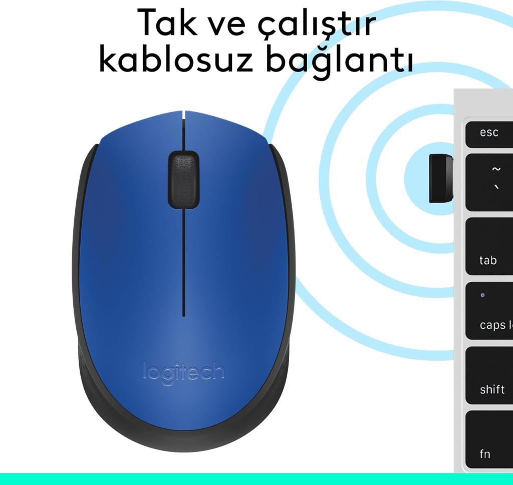 Logitech M171 910-004640 Mavi Optik Kablosuz Mouse Teşhir