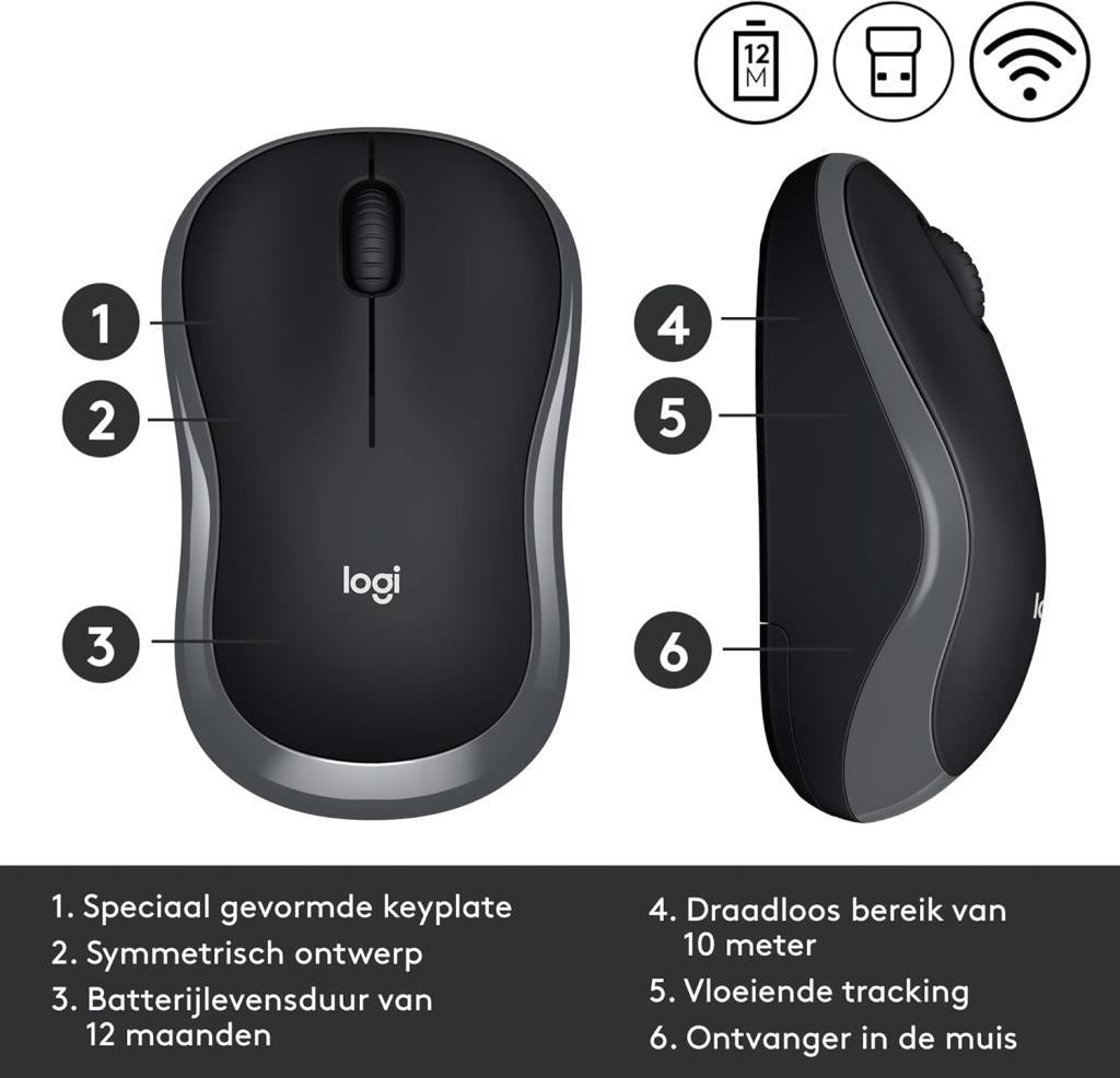 Logitech M185 910-002235 Gri Optik Kablosuz Mouse - TEŞHİR