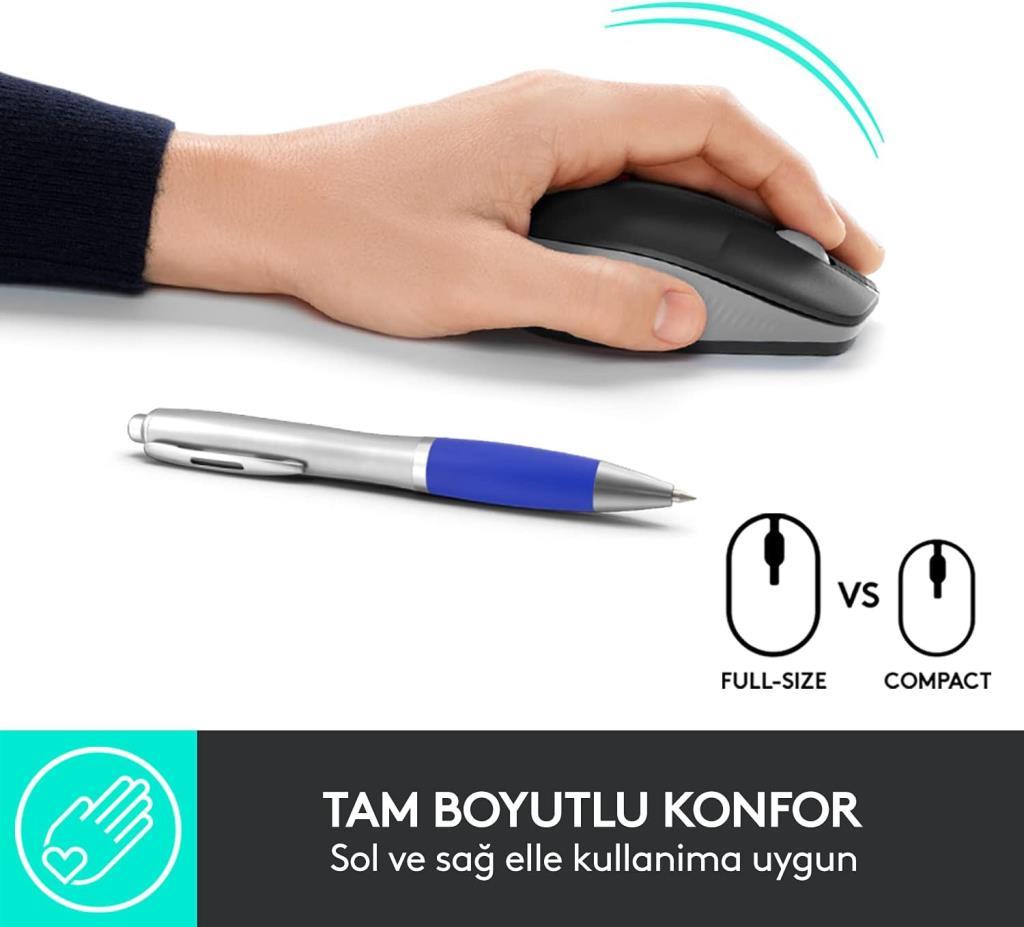 Logitech M191 910-005922 Gri Optik Kablosuz Mouse - outlet