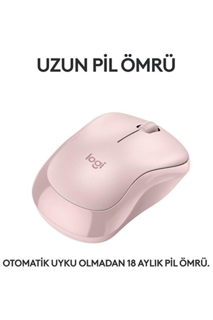 Logitech M240 910-007121 Pembe Sessiz Optik Kablosuz Mouse Outlet