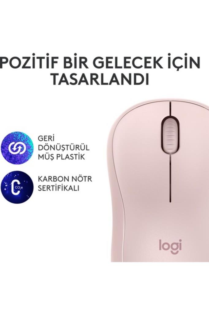 Logitech M240 910-007121 Pembe Sessiz Optik Kablosuz Mouse Outlet