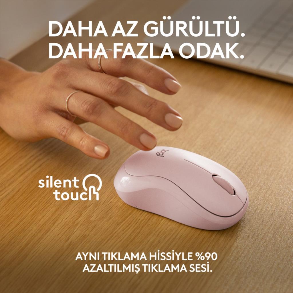 Logitech M240 Sessiz Bluetooth Mouse, Kablosuz, Kompakt, T