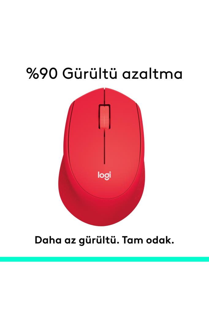 Logitech M330 Silent Plus 910-004911 Kırmızı Sessiz Optik Kablosuz Mouse Teşhir
