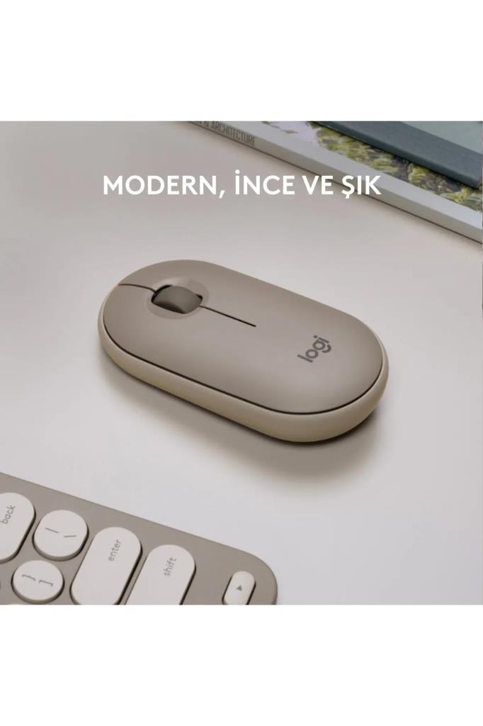 Logitech Pebble M350 910-006751 Bej Sessiz Optik Kablosuz Mouse - Outlet