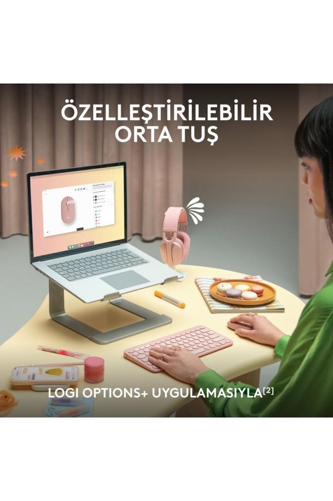 Logitech Pebble 2 M350S 910-007014 Pembe Sessiz Optik Kablosuz Mouse
