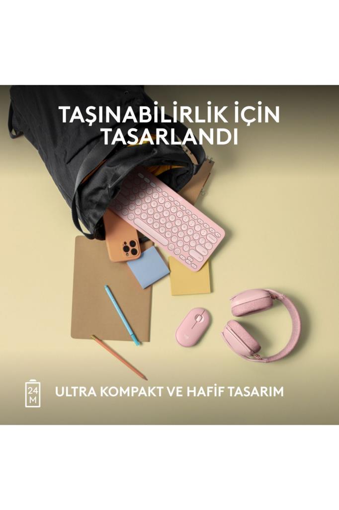 Logitech Pebble 2 M350S 910-007014 Pembe Sessiz Optik Kablosuz Mouse