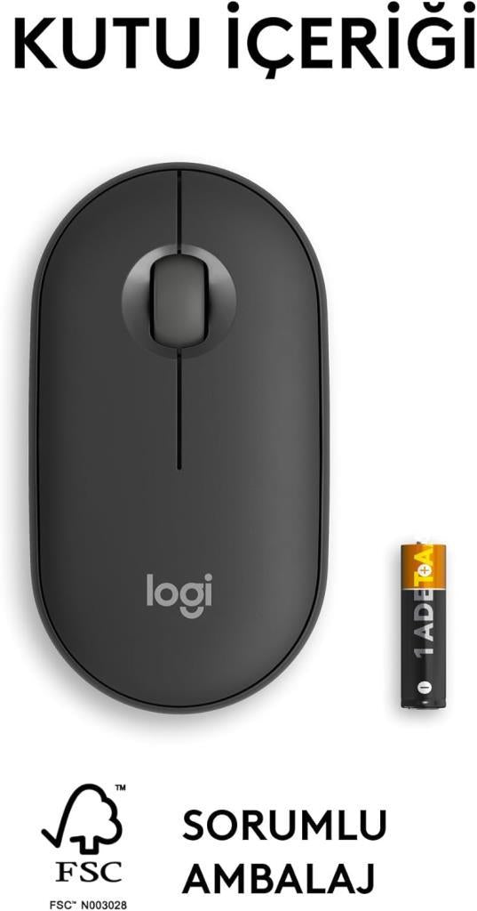 Logitech Pebble 2 M350S 910-007015 Siyah Sessiz Optik Kablosuz Mouse