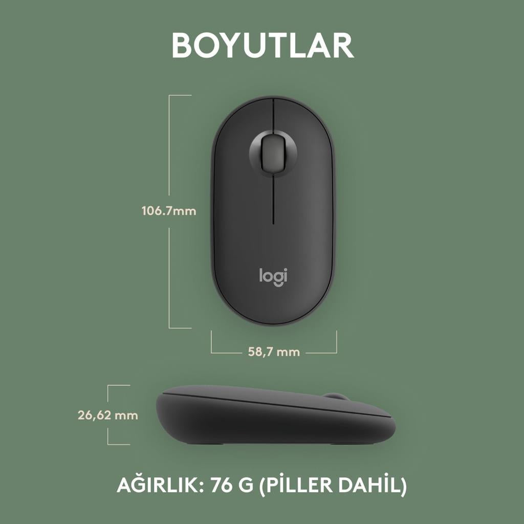 Logitech Pebble 2 M350S 910-007015 Siyah Sessiz Optik Kablosuz Mouse