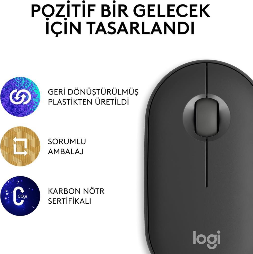 Logitech Pebble 2 M350S 910-007015 Siyah Sessiz Optik Kablosuz Mouse