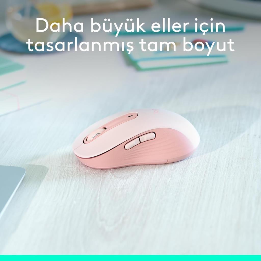 Logitech M650 Signature 910-006236 Siyah Sessiz Büyük Boy Sağ El Optik Kablosuz Mouse Teşhir