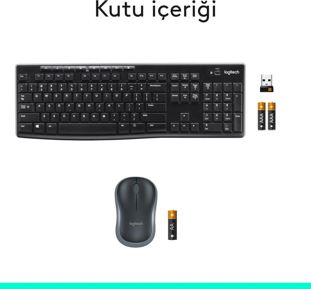 Logitech MK270 920-004525 Kablosuz Klavye Mouse Seti - Teşhir