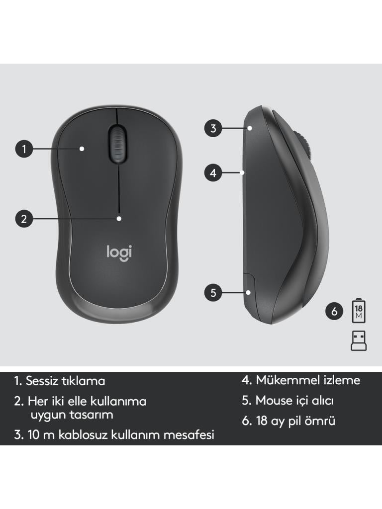 Logitech MK295 Silent Kablosuz Klavye Mouse Seti - Teşhir