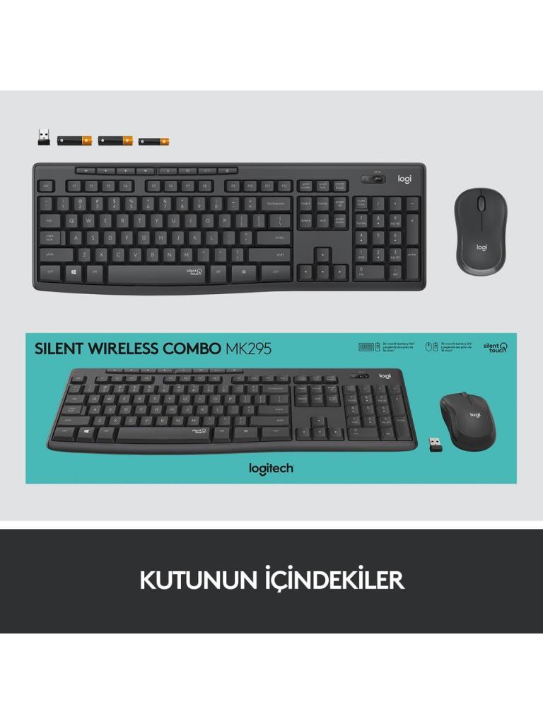 Logitech MK295 Silent Kablosuz Klavye Mouse Seti - Teşhir