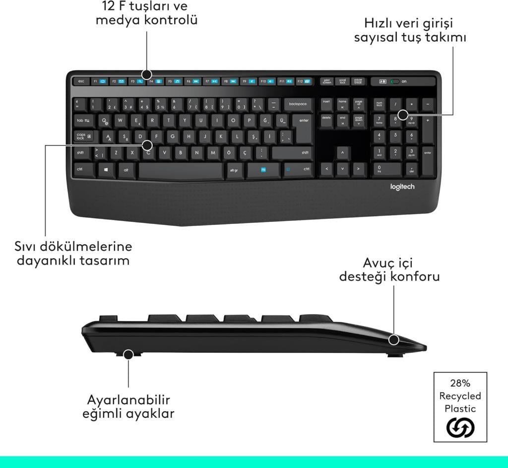 Logitech MK345 920-006514 Wireless Keyboard Mouse Set - Display Model
