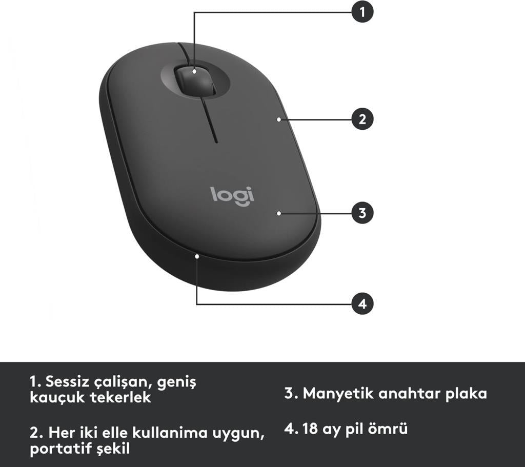 Logitech MK470 Siyah Kablosuz Klavye Mouse Seti Outlet