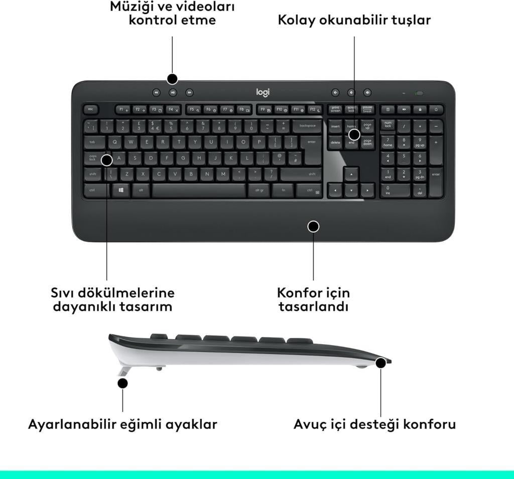 Logitech MK540 920-008687 Kablosuz Klavye Mouse Seti - Teşhir
