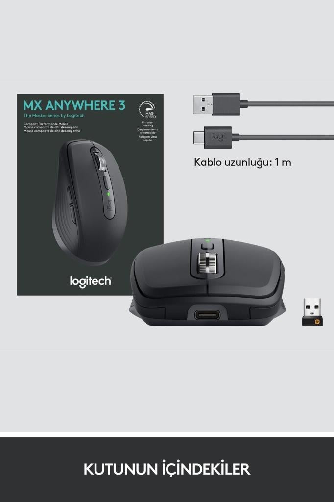 Logitech MX Anywhere 3 910-005988 Siyah Şarjlı Lazer Kablosuz Mouse Outlet