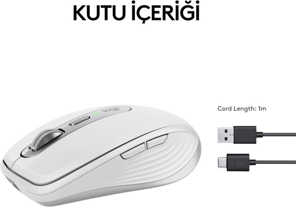 Logitech MX Anywhere 3S 910-006930 Beyaz Şarjlı Lazer Kablosuz Mouse - Teşhir