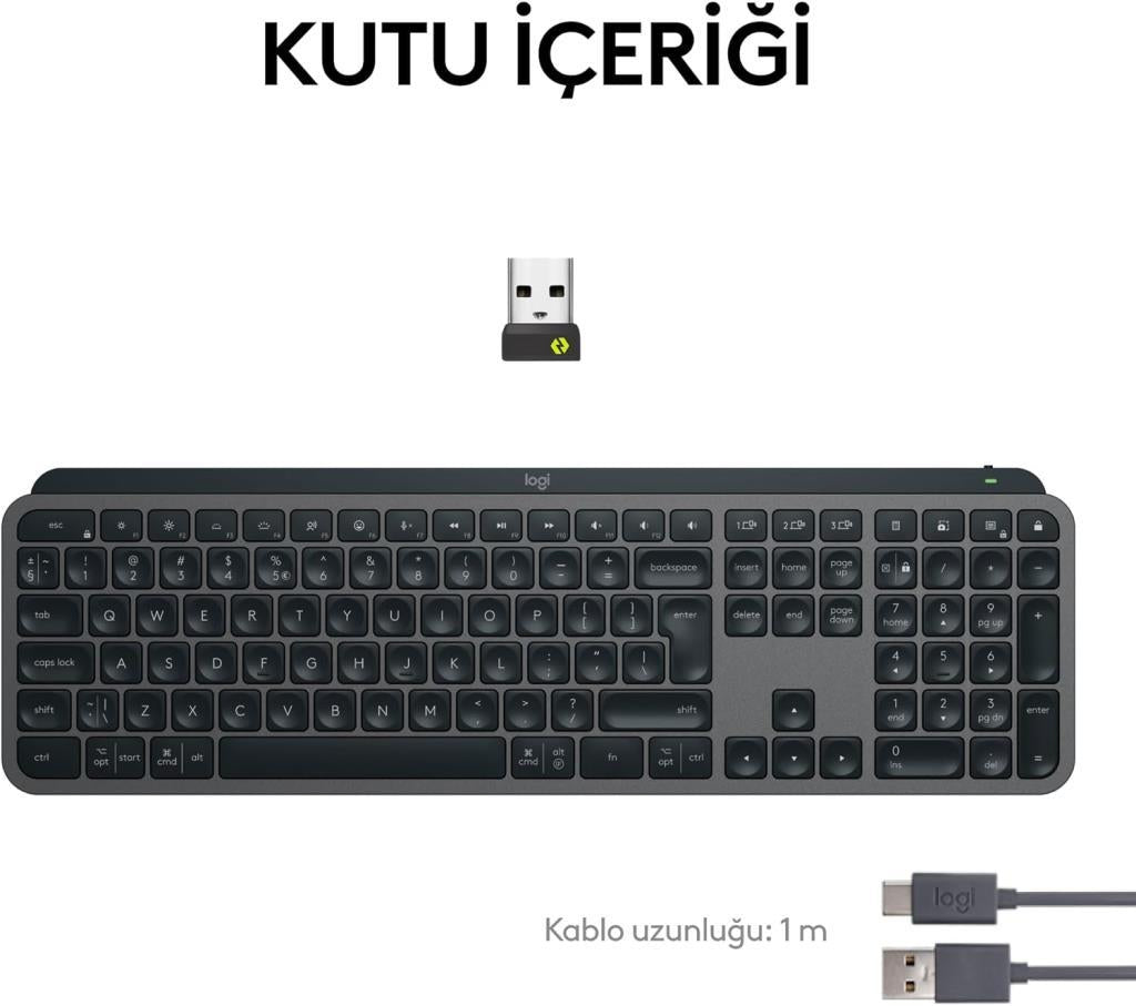 Logitech MX Keys S 920-011594 Bluetooth ve Wireless Kablosuz Klavye - Outlet