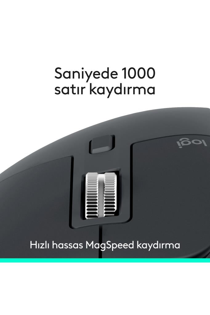 Logitech Mx Master 3S 910-006559 Siyah Şarjlı Sessiz Ergonomik Optik Kablosuz Mouse Teşhir