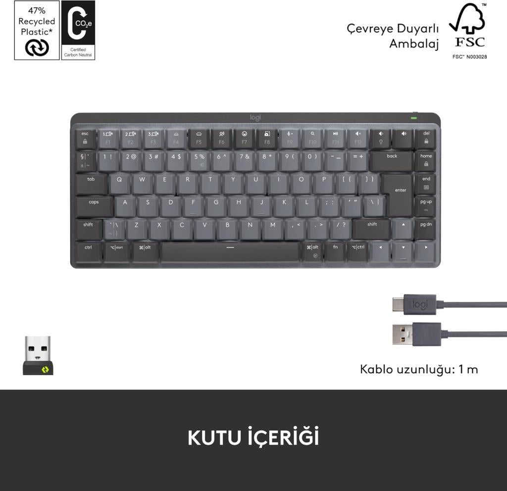 Logitech MX Mechanical Mini 920-010780 TKL Kablosuz Mekanik Klavye - Teşhir