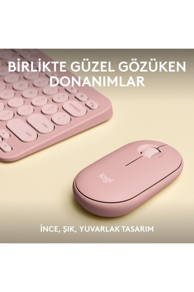 Logitech Pebble 2 Combo 920-012247 Pembe TKL Kablosuz Klavye Mouse Seti - TEŞHİR