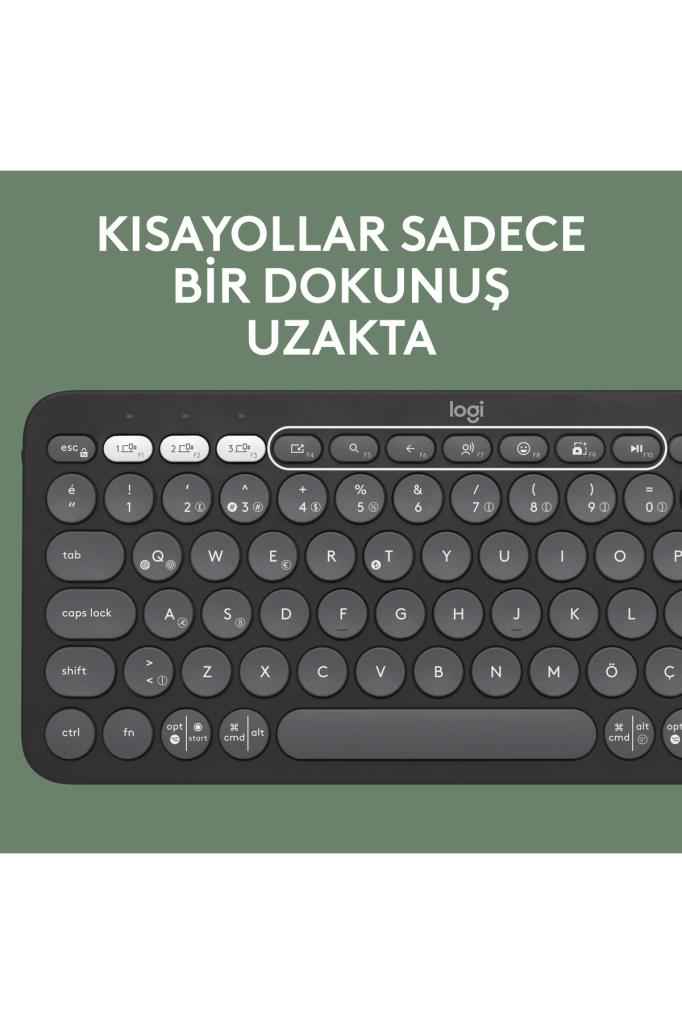 Logitech Pebble 2 Combo 920-012245 Siyah TKL Kablosuz Klavye Mouse Seti Outlet