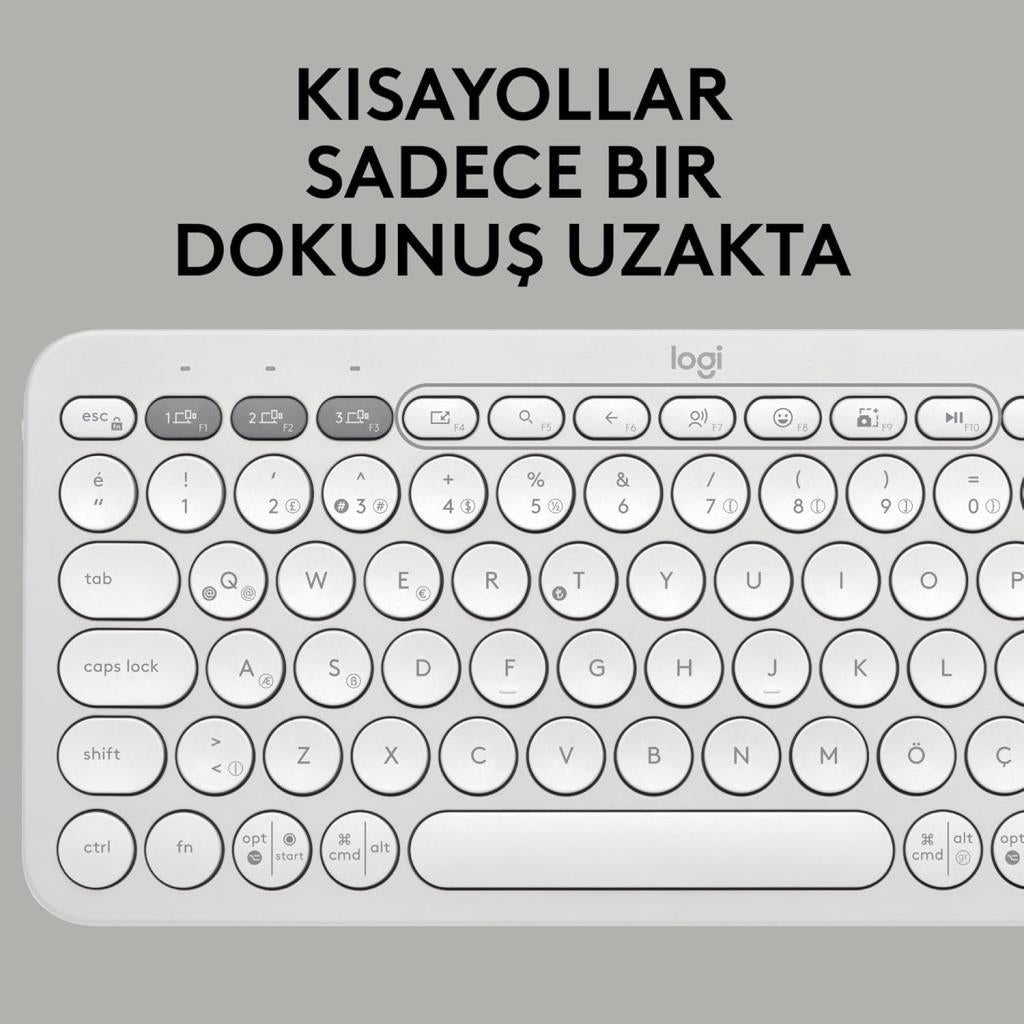 Logitech Pebble Keys 2 K380S 920-011860 Beyaz Kablosuz Klavye