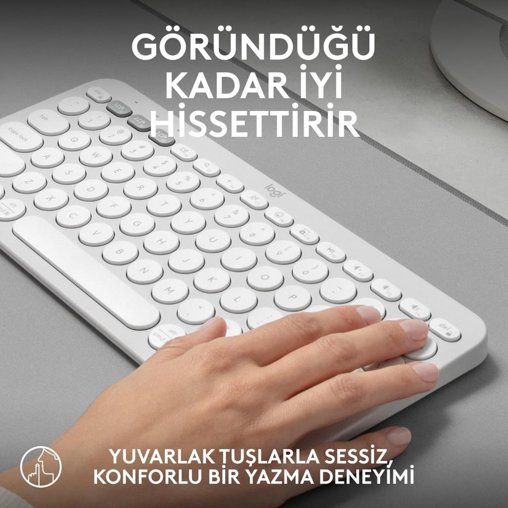 Logitech Pebble Keys 2 K380S 920-011860 Beyaz Kablosuz Klavye