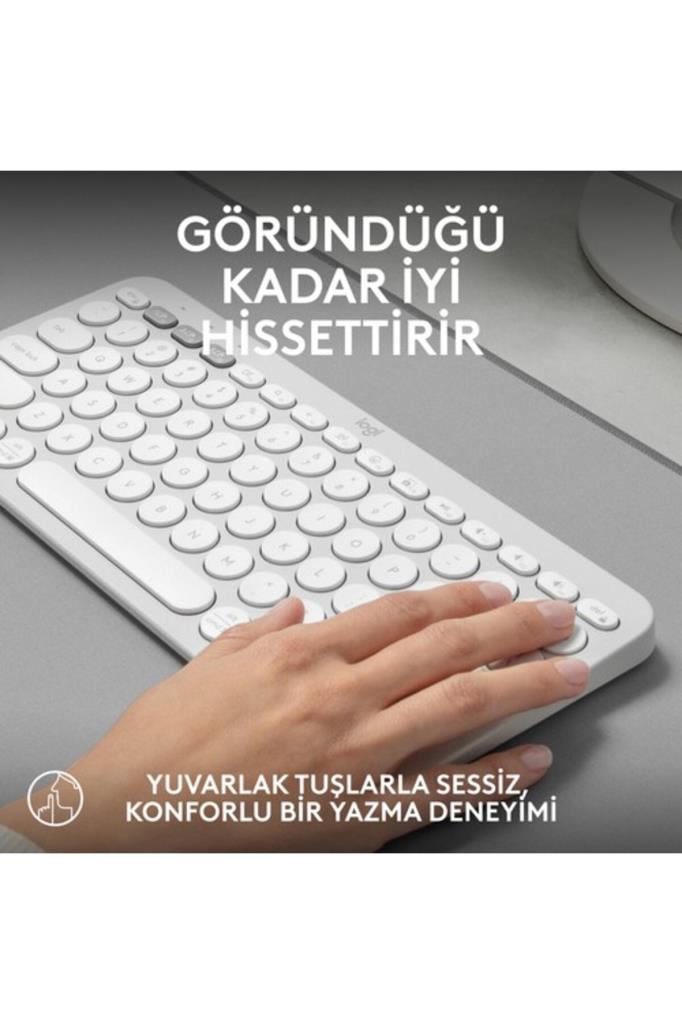 Logitech Pebble Keys 2 K380S 920-011860 Beyaz TKL Q Kablosuz Klavye Teşhir