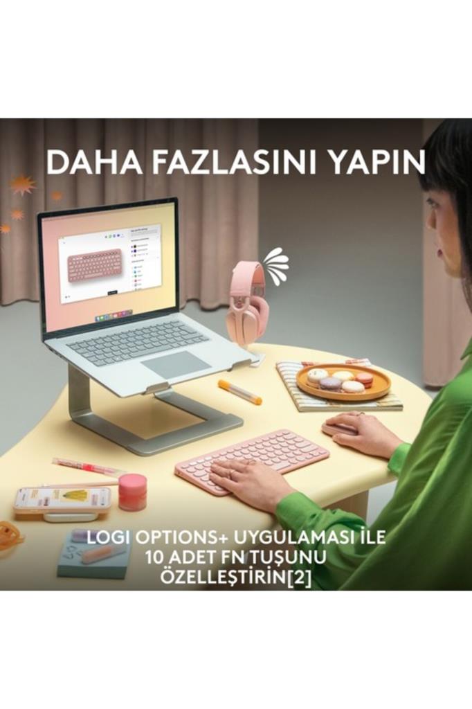 Logitech Pebble Keys 2 K380S 920-011860 Beyaz TKL Q Kablosuz Klavye Teşhir